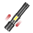 Rechargeable Flashlight XHP70+COB Red White Light Flashlight For Working And Fishing