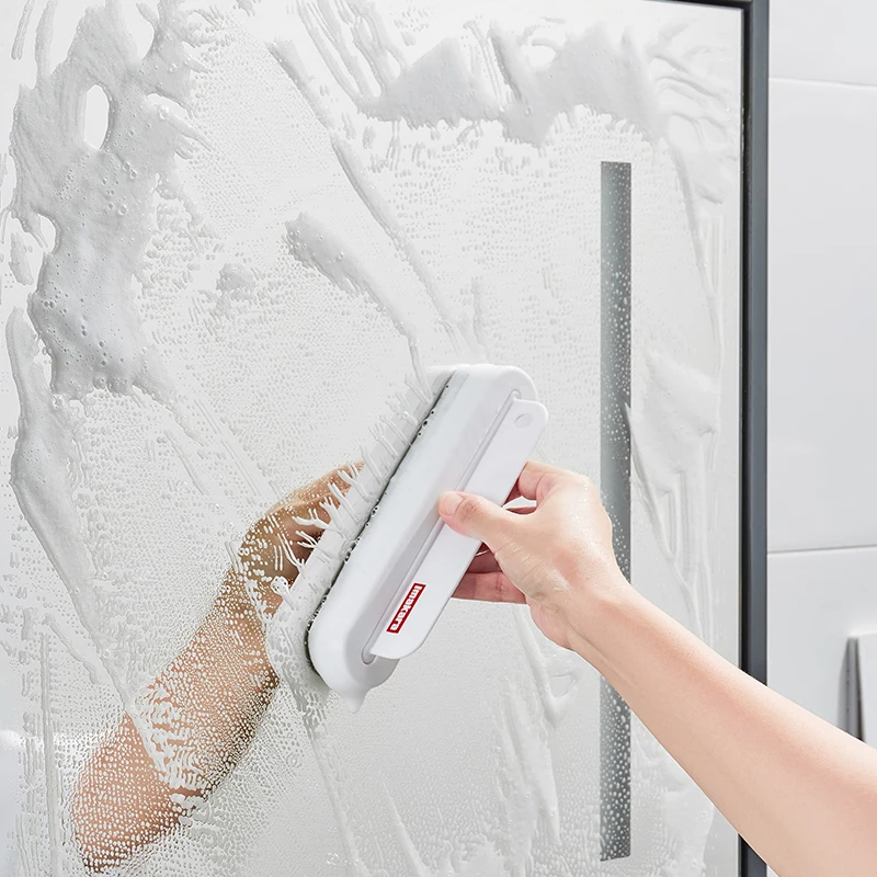 Creative Small Shower Squeegee Scrubber for Bathroom Shower Doors Window Garage Courtyard Tile Water Foam Cleaning