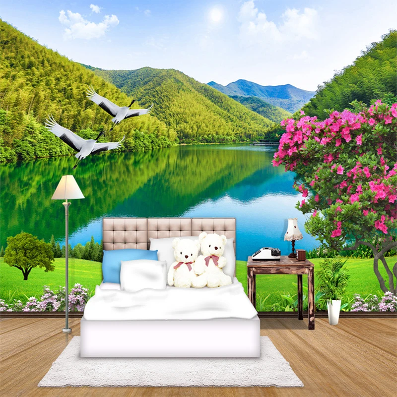 Custom 3d Photo Wallpaper Hd Forest Mountain Lake Natural Landscape Large  Wall Painting Living Room Background Mural Wallpaper - Buy Wallpapers For  Walls Waterproof,Hotel Wallpaper,3d Wallpaper Home Decoration Product on  