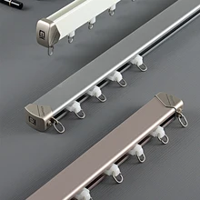 Modern Mini Industrial Double Curtain Track Small Stealth Ceiling Track with Elegant Double Curtains for Home or Office