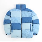 Warm Men Fashion New Design Winter Puffer Shiny Jacket Warm Padding Wholesale Bubble Bomber Jean Jacket