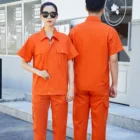 Uniform Work Hot Sale Customized Logo Polyester Cotton Short Sleeve Mens Workwear Mechanic Uniform Work Shirts