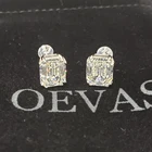Diamond Earrings OEVAS 925 Silver Wholesale Ladies Shiny 8*10mm Diamond Jewelry High Jewelry Earrings