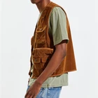 Utility Vest 100% Cotton Relaxed Fit Pockets Corduroy Utility Vest For Men