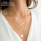 EManco Multi Layer 316L Stainless Steel Necklace Set Fashion Jewerly For Women