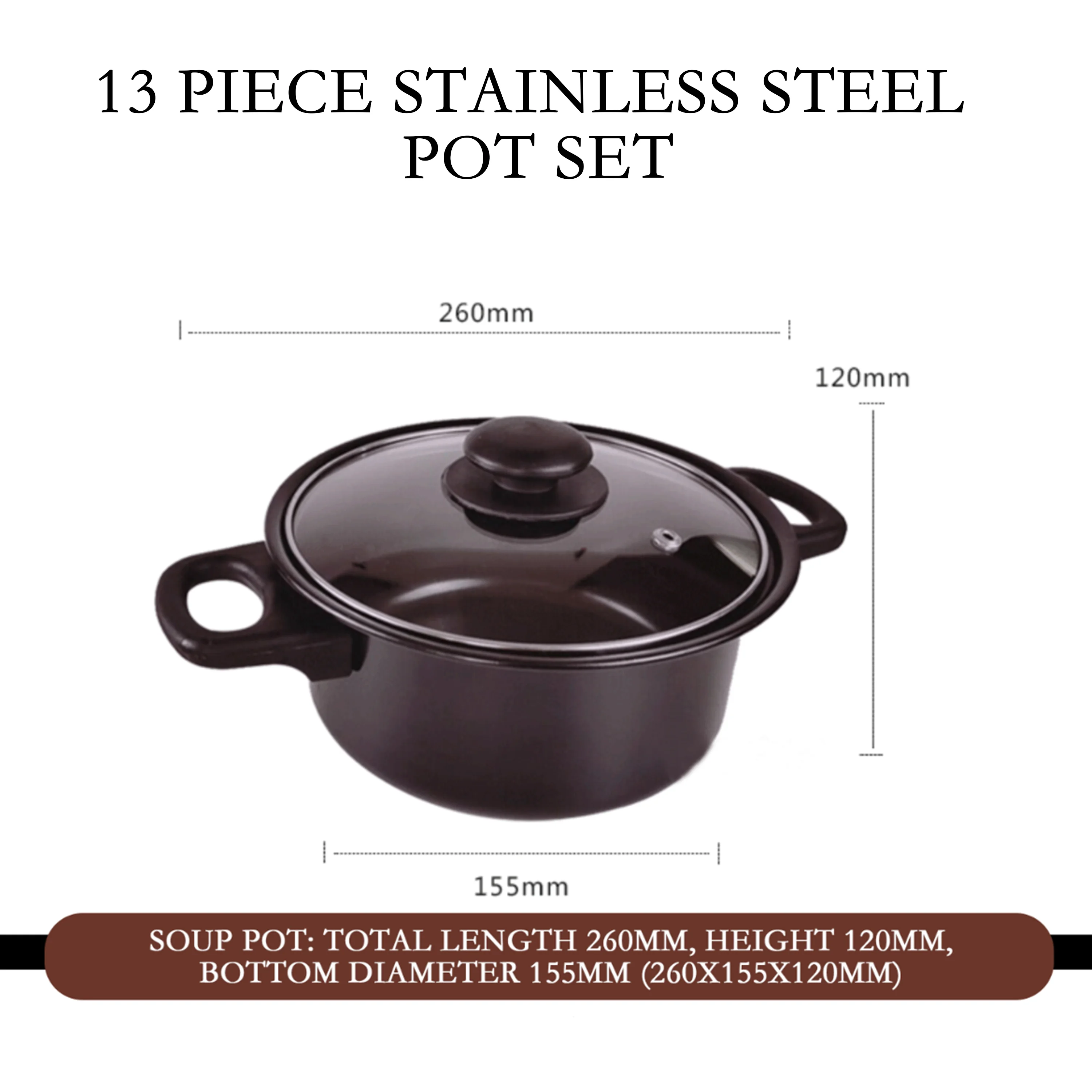 FACTORY wholesale 13 Pieces Black Cast Iron Kitchen Utensils Cooking Tools Non Stick Cookware Set With Pots And Pans Set And lid