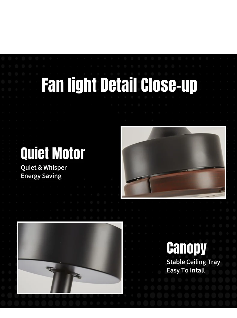 Ceiling Fan, LED, AC85-265V 50, Metal+Wood Blades - detail 12