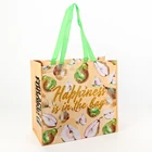 Logo Printing Bag Custom Logo High Capacity Fruit Letter Printing Laminated Non Woven Fabric Shopping Bag
