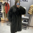 Mink Fur Coat Janefur Winter Warm Long Mink Fur Coat Luxury Elegant Real Mink Fur Coat