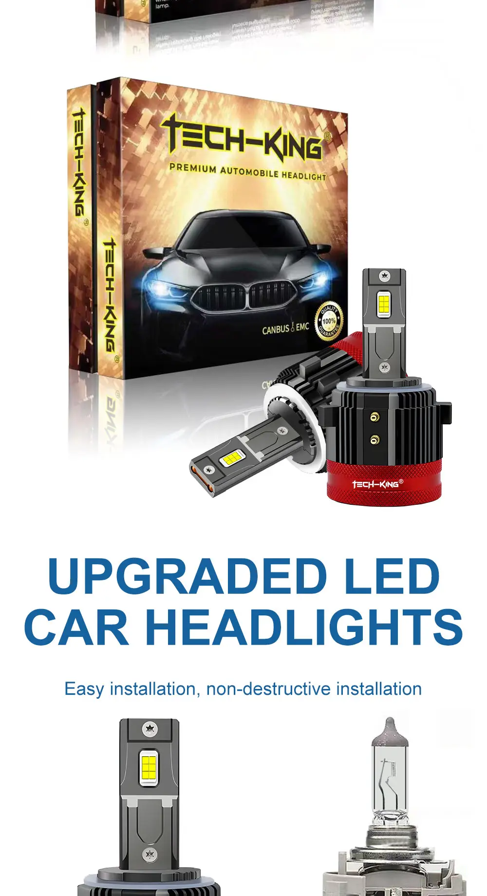 VW golf 7 headlights led CANBUS EMC 6000K Car Led Headlights Bulbs GT7 80W Auto Front Headlamp Driving Lights LED Front lig