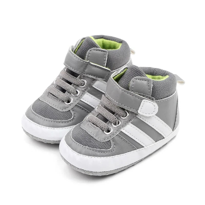 Spring and autumn new 3-6-12 months Bao Bao star stripes fashion cool high top toddler shoes manufacture