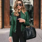 Women New Style Autumn Spring Solid Casual PU Women Fashion 2020 Female Blazers Women Blazer