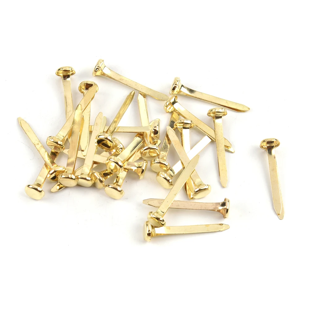 Amosfun 8x16mm Paper Fasteners Brads Round Brads Crafts Pins for Album Scrapbook Decoration 100pcs
