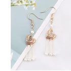 Natural Earrings Earrings French Girl Lace Love Natural Pearl Long Earrings