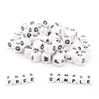 Baby Baby Beads Food Grade Soft Baby Pacifier Clip 12mm Silicone Letter Beads