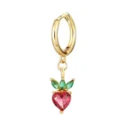 Earring Earrings Earrings Gold Plated Transparent Colorful Zircon Charm Korean Earring Cute Fruits Lemon Custom Earrings