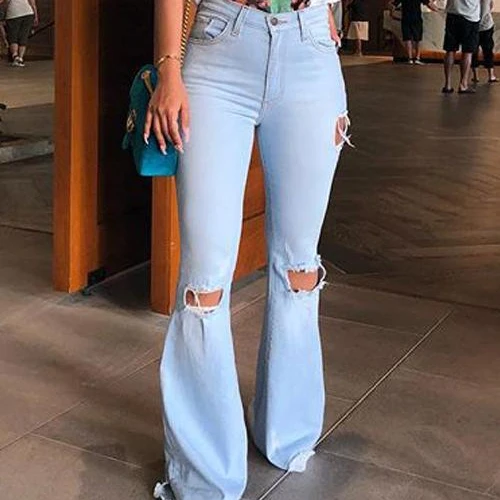 high waisted wide flare jeans