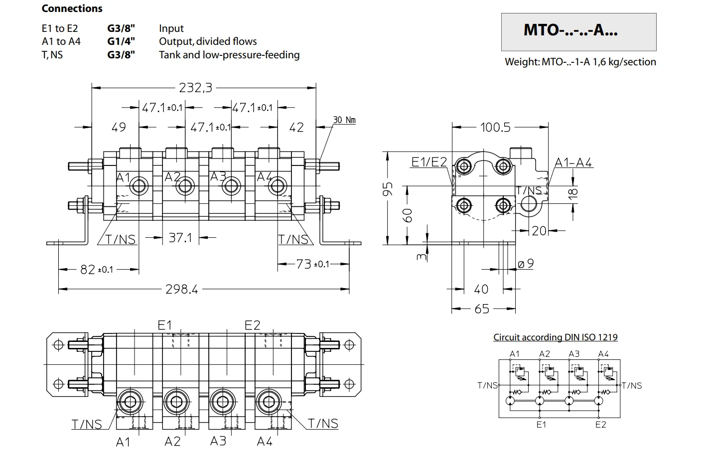 Jahns flow divider MTO-2-4-AVR  2-spools for 2 cylinders run synchronously