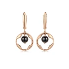 Drop Earrings Stone Ceramic Drop Earrings For Women Gold Zirconia Gem Stone CZ Hanging Long Earrings Girls Jewelry