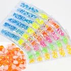 Nail SZ1-7 3D 6 Grids Fluorescent Mixed Size Diamond Neon Crystal Nail Art Rhinestone