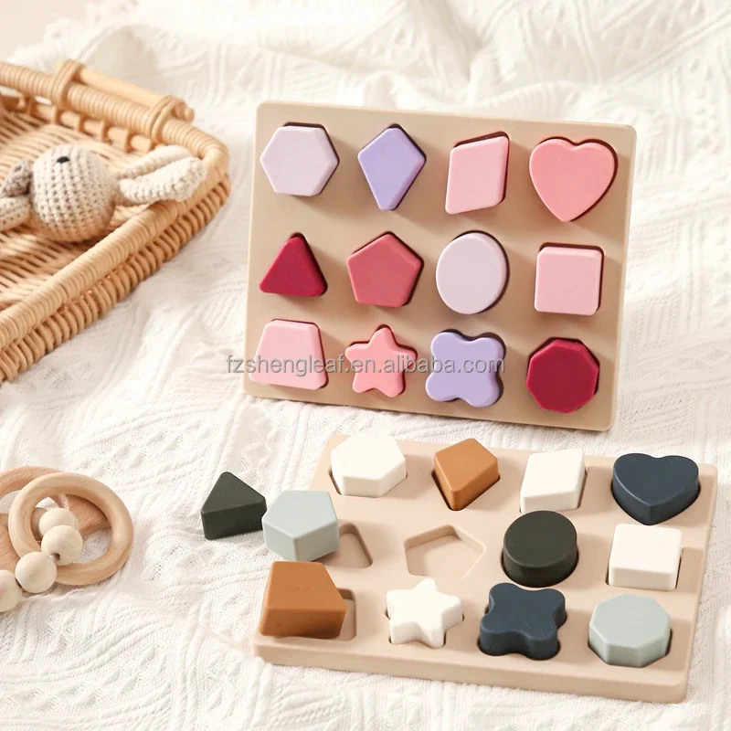 product 2024 smart baby 2 4 years bpa free silicone wood stacking toy comfort teether educational learning sensor kid gift set building-0