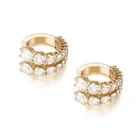 Diamond Earrings European And American Hot Selling Silver Jewelry 14k 18k Gold Plated Diamond Cuff Earrings