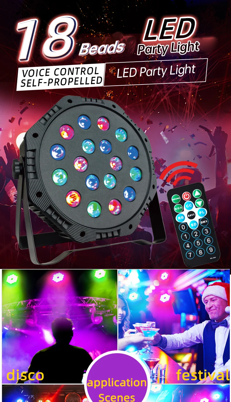 Dingdian 18 LED Stage Par Lighting Colorful Color Dj Equipment Gig Bar Led Par Bar Stage Lighting With Stand LED Stage Par Light