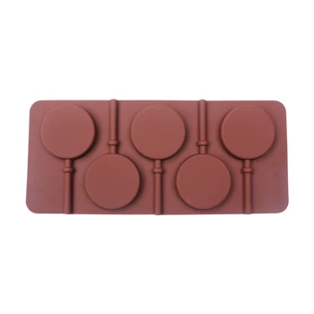 Non stick Round Silicone Lollipop Mold Hard Candy Homemade Kids Chocolate Cookies Mould Baking Pastry Decorating Tools