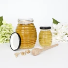 Pot 1000ml Glass Jar 100ML 250ML 500ML 1000ML Round Honey Pot With Thread Unique Glass Jar For Honey