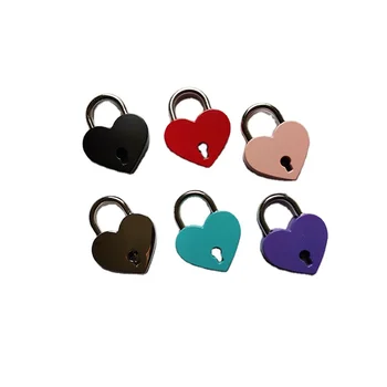 Whole Colorful Small Love Heart Shaped Padlock Key Lock For Gift