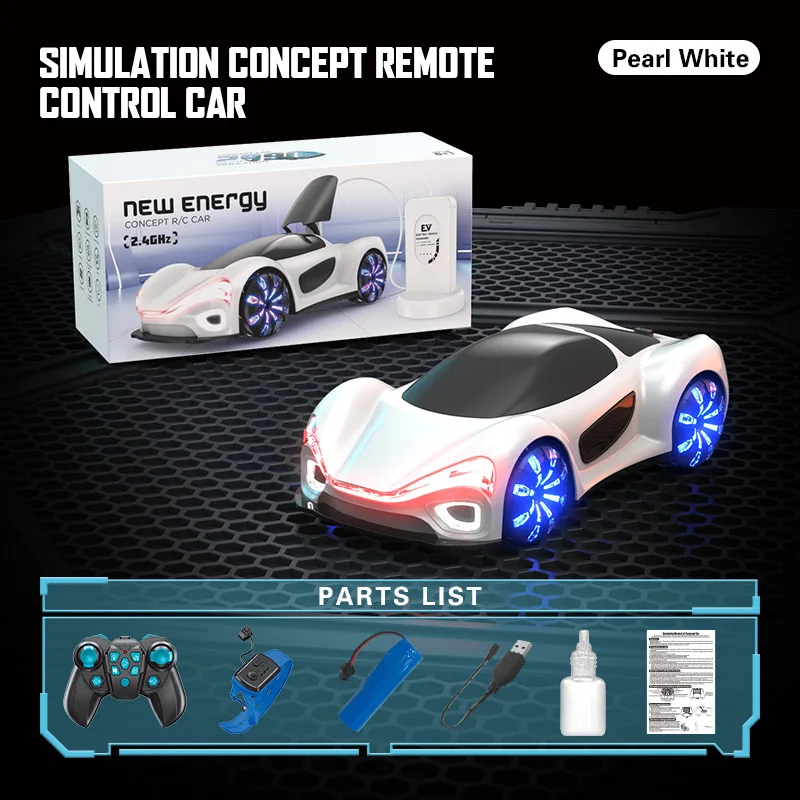 2.4G Remote Control Car Simulates New Energy Concept Sports Car Children's Wireless Remote Control Sports Car With Lights