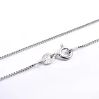 SJ-CH001 Rhodium Plated 925 Sterling Silver 18 Inch Box Chain Pendant Necklace Chain For Jewelry Making