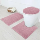 Bath Mat Bath Mat Sets 3 Piece Wholesale Soft Washable Microfiber Shaggy Anti Slip Rugs 3 Pieces Set Bath Mat