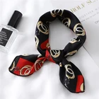 Scarf Women Fashion Print Small Office Hair Band Foulard Hand Kerchief Women Silk Scarf