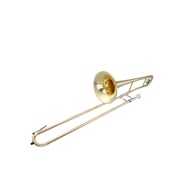 musical brass wind instrument gold lacquer alto bb trombone