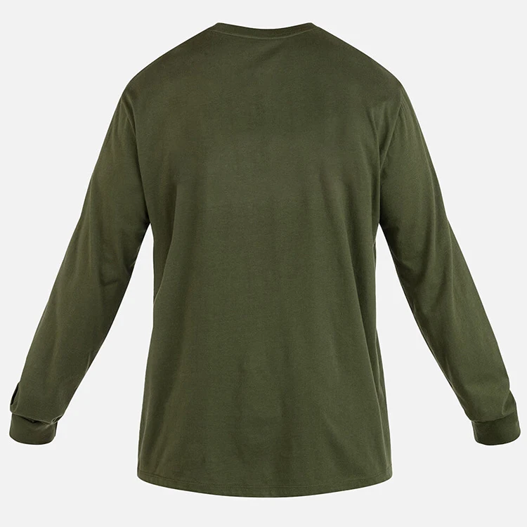 Custom logo Mens blank plain long sleeve T-shirt 100% cotton suitable Crew neck Long Sleeve Tee shirt for manufacturer