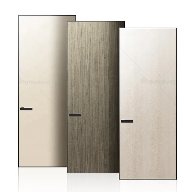 China Interior door aluminum pivot tall door design frameless room hidden zero line doors