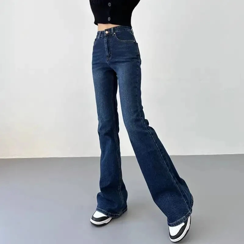 Women Patchwork Jeans High Waisted Straight Leg Stretch Denim Pants Girls Fashion Color Block Patch Jeans