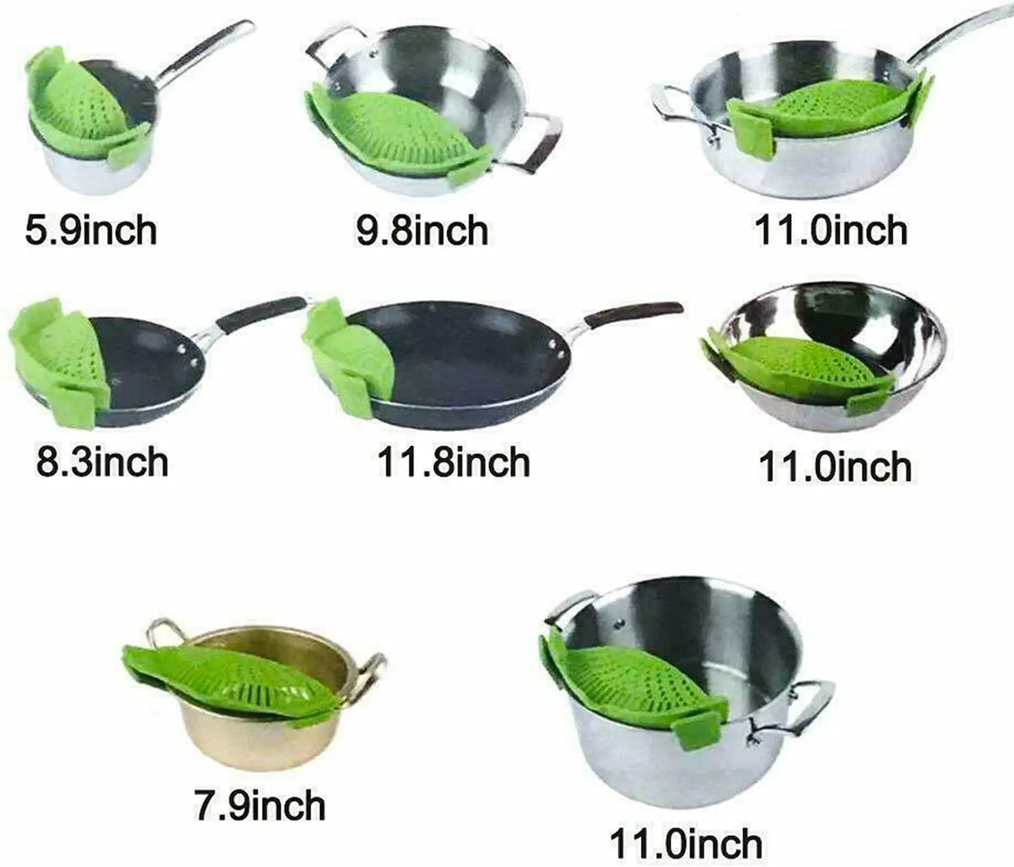 Clip On Strainer,Pot Strainer For Pasta Meat Vegetables Fruit,Silicone
