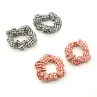 Hair Chiffon Wholesale Ponytail Customize Printed Hair Scrunchies Chiffon Silk Spot Design Elastic Hair Bands For Women
