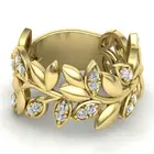 Ring Wholesale Women Engagement Olive Leaves 925 Sterling Silver N Prong Settings Clear DEF Round GRA Moissanite Ring