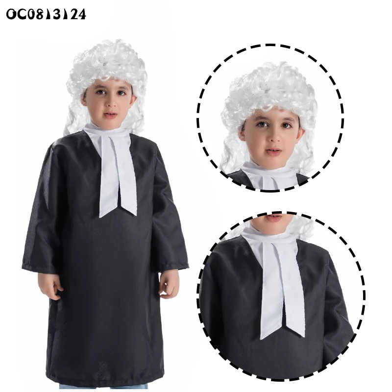 Custom service cosplay wig court lawyer uniform role play toys for children