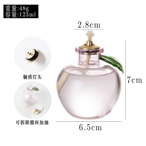 product glass apple aromatherapy diffuser with dancing flame durable wholesale trophy for adding visual appeal to home space-7