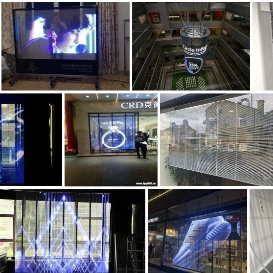 product factory flexible led window film sheets led film water stickiness flexible tv transparency up to crystal film screen video walls-5