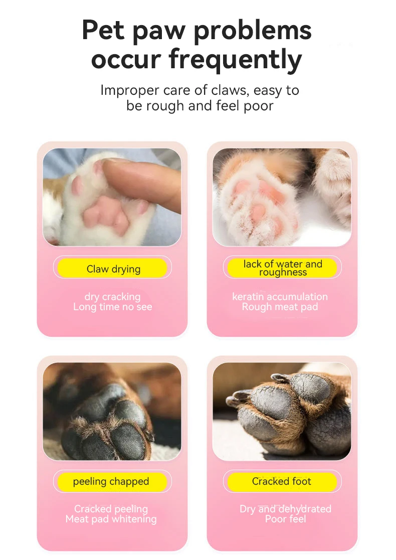New Four Seasons Pet Foot Moisturizer to Prevent Dry and Cracked Feet of Cats and Dogs Peach Flavored Plant Essence Pet Products details