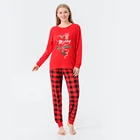 Sleepwear Custom Logo Sleepwear Family Christmas Pajamas Cartoon Printed Long Sleeved 2 Piece Set