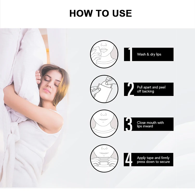 Most Selling Product in alibaba Customized logo Mouth Tape Sleep Better Sleep Aids Mouth Sleep Strips for Snoring Reduction factory