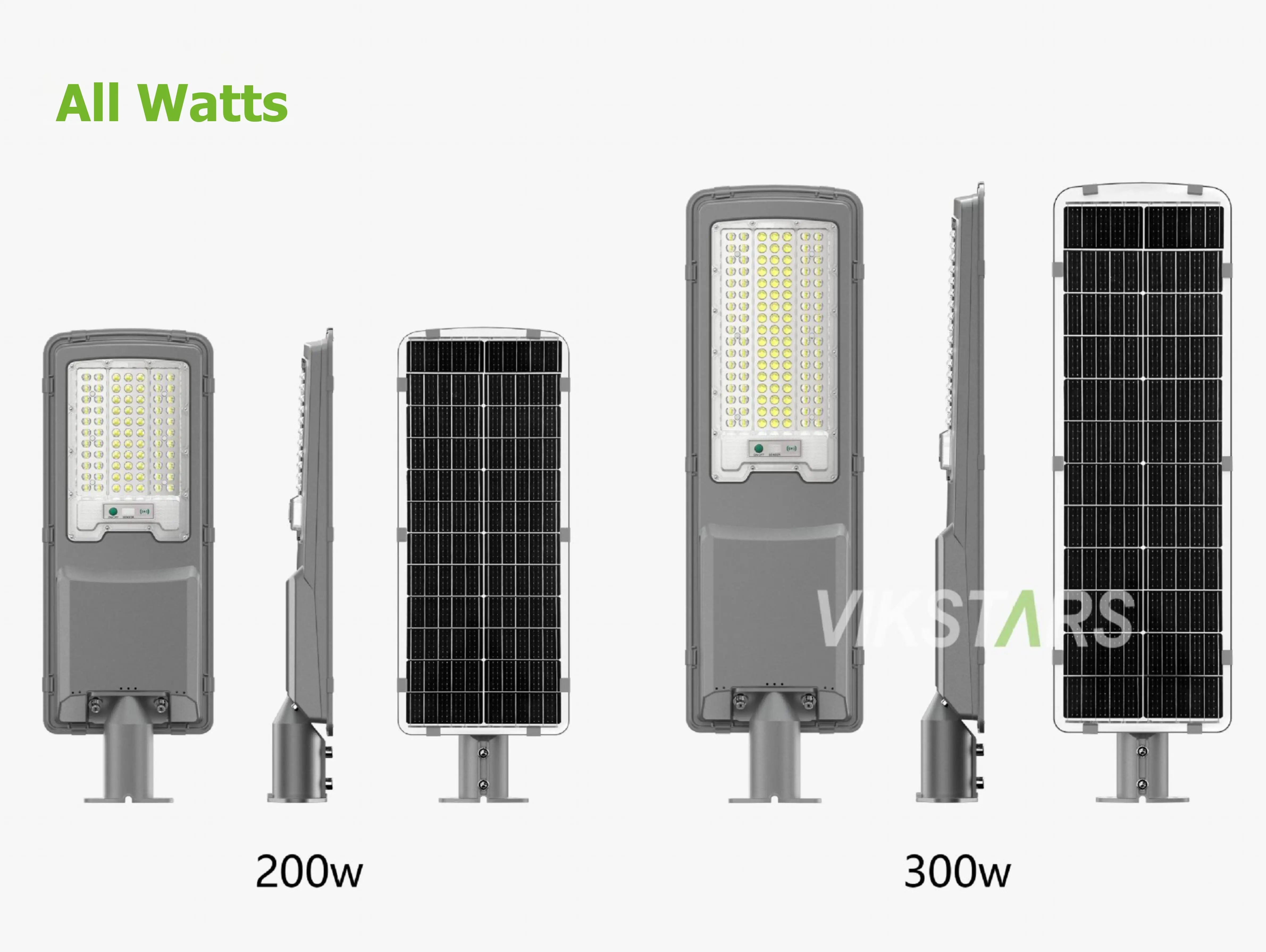 Outdoor Integrated Solar Street Lights Outdoor 200w 300w Lamp for Road With Light Sensor Remote Control Pole