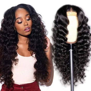 Best Quality Factory Price Lace Front Wig 100% Human Hair Natural Loose Deep Wave For Black Women Brazilian Shi Rui Hair