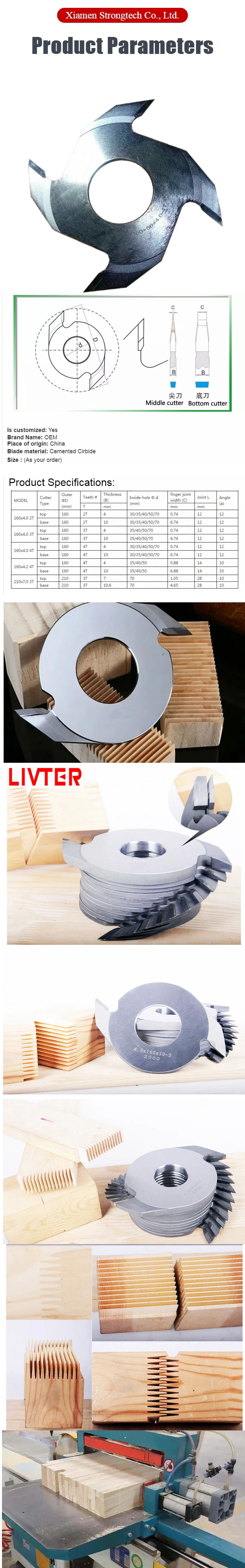 Livter Finger Joint Cutter Shank Glue Milling Block Woodworking